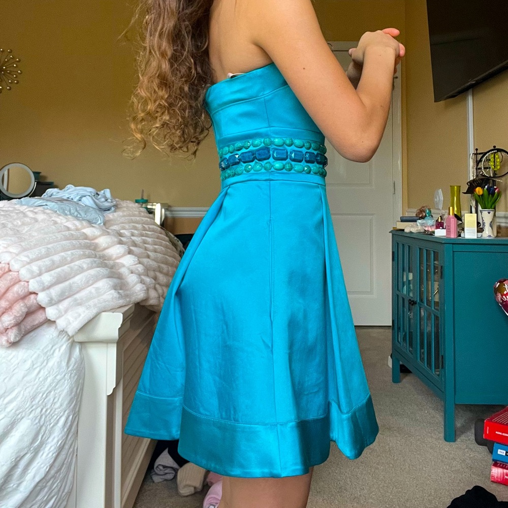 Size 0 vintage BEBE formal mini blue dress